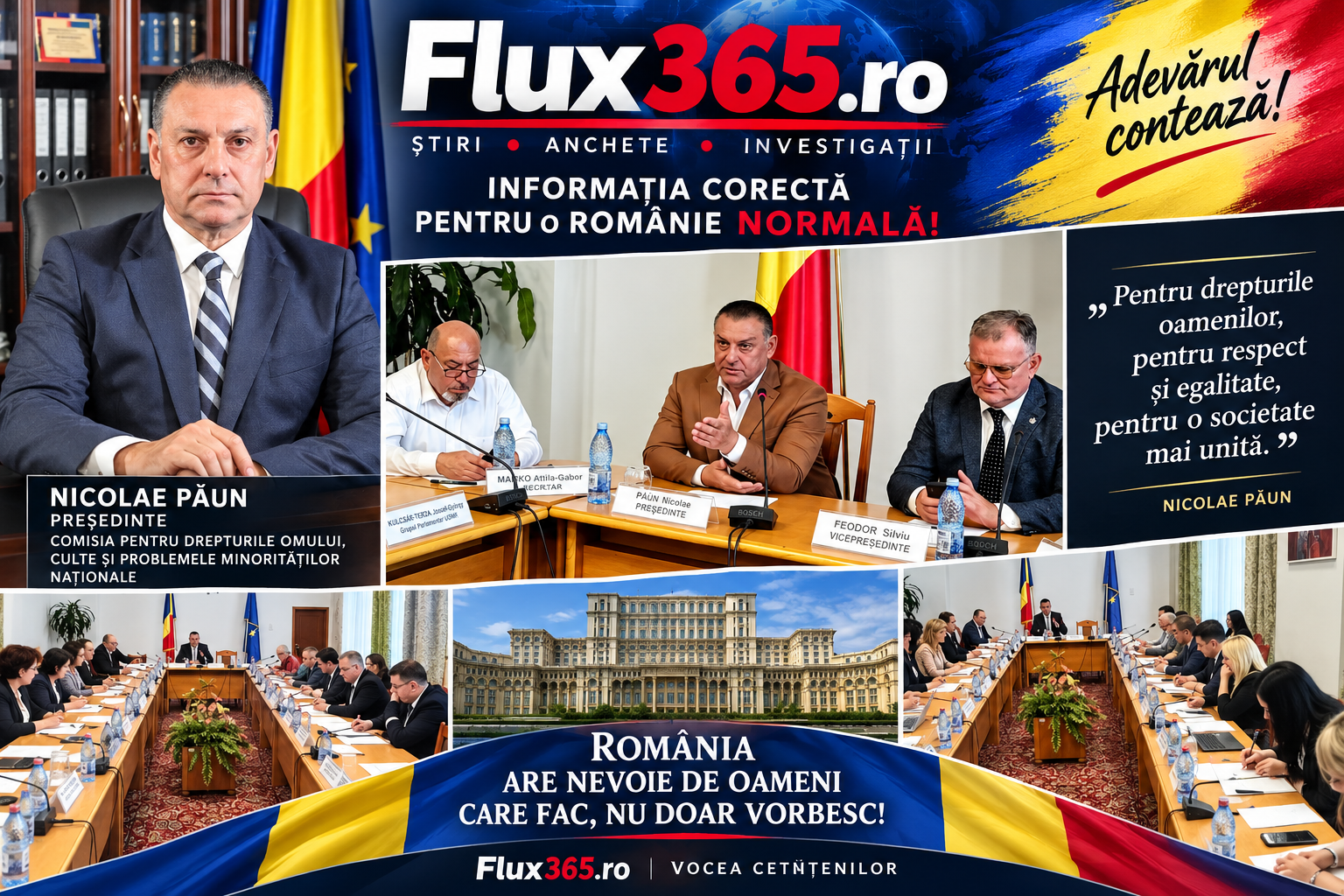 Nicolae Păun, vot unanim în Parlament: deputatul a fost reales la conducerea Comisiei pentru Drepturile Omului