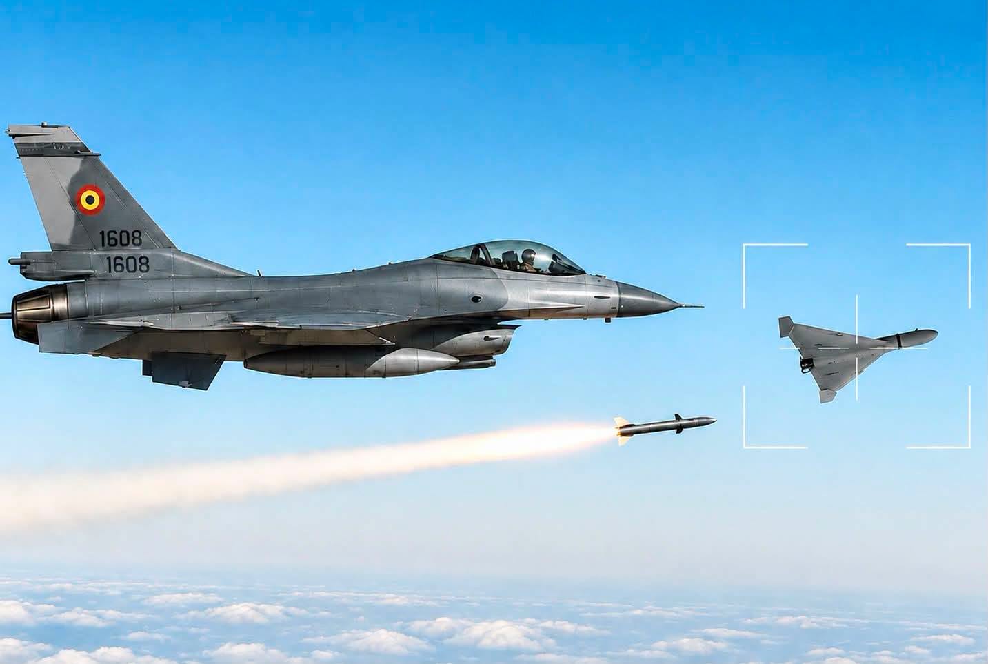 BREAKING Dronă doborâtă de un F-18 spaniol după ce a intrat în spațiul aerian al României, în apropiere de Galați