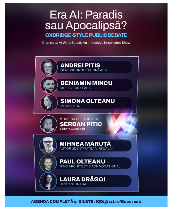 Tehnologia AI între utopie și distopie: Mo Gawdat și alți 20 de experți tech dezbat tema zilei la IQ Digital Summit Bucharest, pe 15 octombrie
