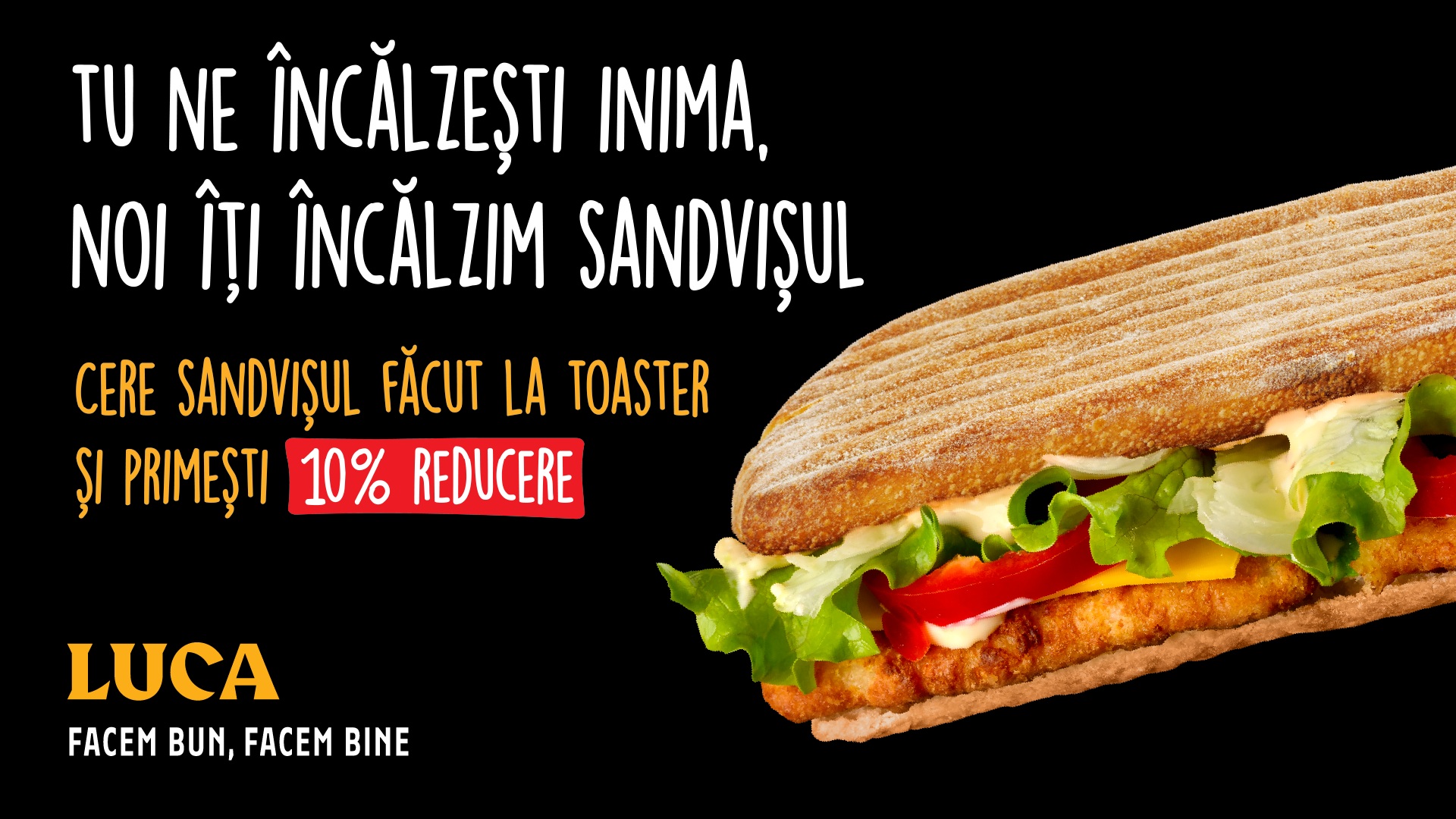 LUCA investește peste 2 milioane de euro în echipamente pentru sandvișuri calde. Clienții primesc o reducere de 10%